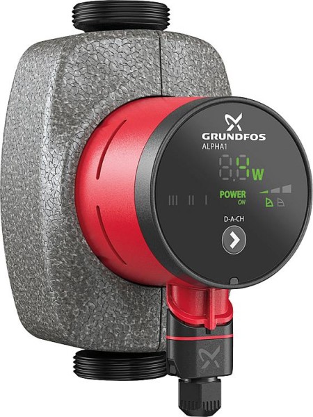 Umwälzpumpe Grundfos Alpha 1, 20-60 N Edelstahl, DN20 (3/4"), Baulänge 150 mm