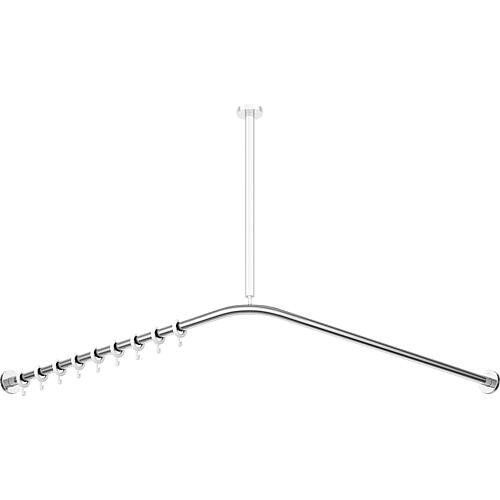 Duschvorhangstange Hewi Sytem 900, 1487x1487mm, chrom