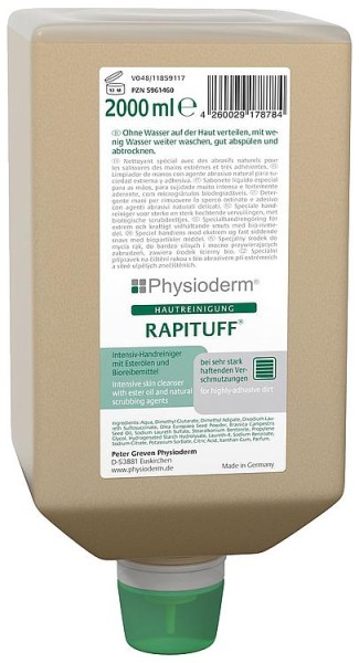 Handreiniger Physioderm Topscrub Rapituff 2l Varioflasche