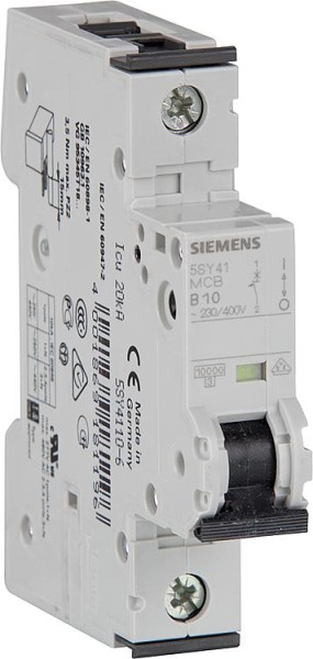 Leitungsschutzschalter Siemens, 10KA, 1-polig, B10A, 5SY4110-6