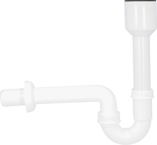 Siphon für Urinal/Ausgussbecken, 50x50mm, mit waagrechtem Abgang und Rosette