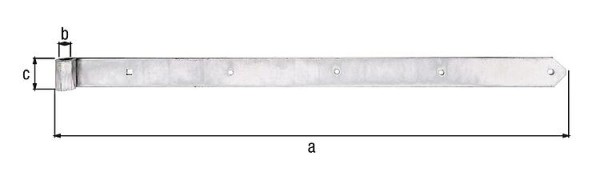 Ladenband gerade / abgerundet 1000 x 60 mm, ø 20 mm, galvanisch verzinkt, dickschichtpassiviert