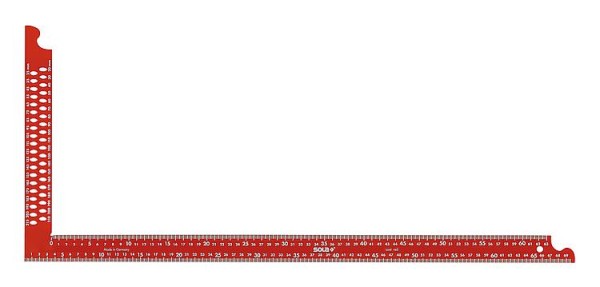 Zimmermannswinkel ZWCA 700, 700 mm, Schenkelbreite 35 mm, Anreißlöcher