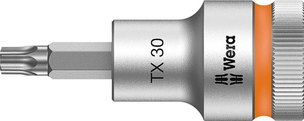 Knarreneinsatz WERA 8767 C HF Torx T30 Länge 60,0mm Antrieb 12,7mm (1/2")