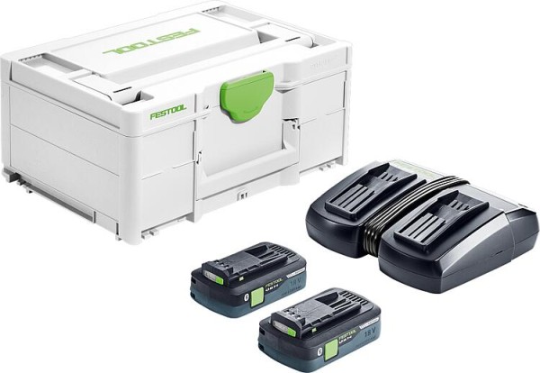 Akku-Set Festool 18 V SYS mit 2x 4,0 Ah Akkus und Doppelladegerät